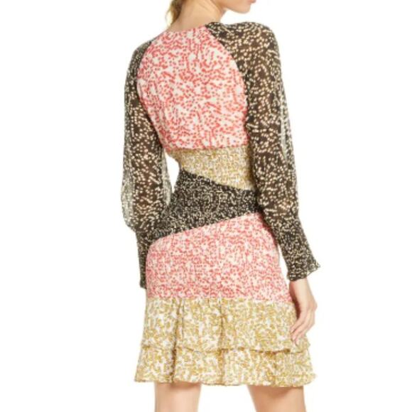 Foxiedox Romilly Mixed Print Long Sleeve Smocked Minidress NWT Size Small - Picture 2 of 5
